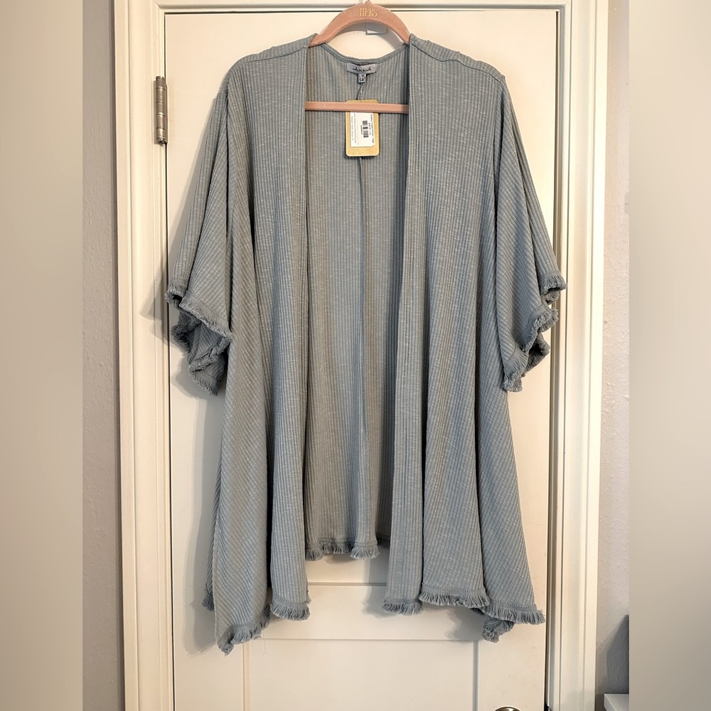 White Birch Fringed Kimono